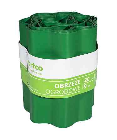 Бордюрна стрічка 20 см 9 метрів VARTCO зелена (Польща) пластикова Дніпро