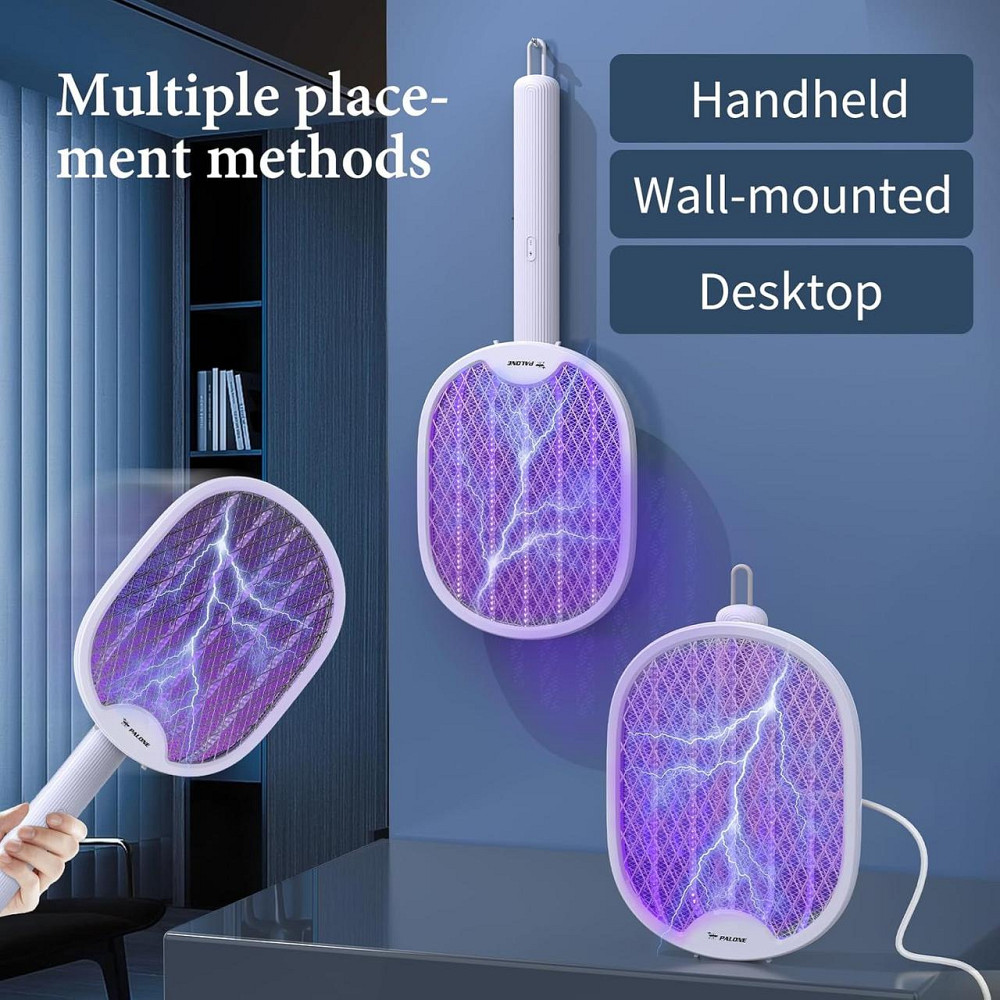 Электрическая мухобойка с УФ-подсветкой, ловушка для насекомых комаров портативный аккумуляторный уничтожитель Киев - изображение 2
