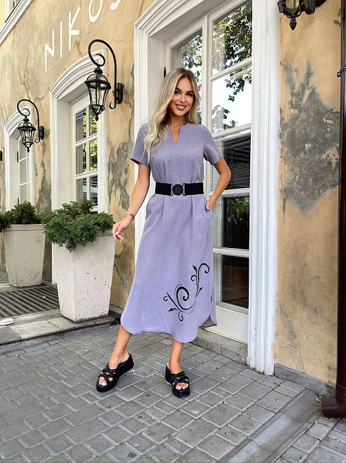 Женское летнее льняное модное платье 42-60р. Киев - изображение 8