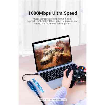 Переходник USB3.1 Type-C to Ethernet RJ45 1000 Mb Gigabit Vention (CFBBB) Винница