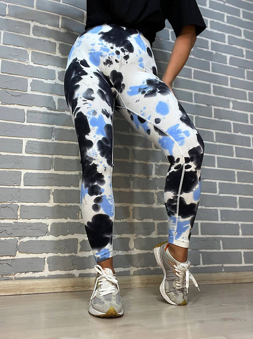 Лосини жіночі A-N 1346 варені тай дай пуш-ап блакитні з чорним, блакитний з чорним, L Київ - фото 8