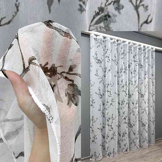 Тюль VR-Textil 1863т Flora Батист Белый с черным 300х270 см (42-0825) Киев
