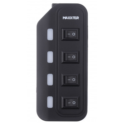 Концентратор Maxxter 4 x USB 2.0 Type-A 1m cable + 5V1A adapter (HU2A-4P-AC-02) Вінниця - фото 3