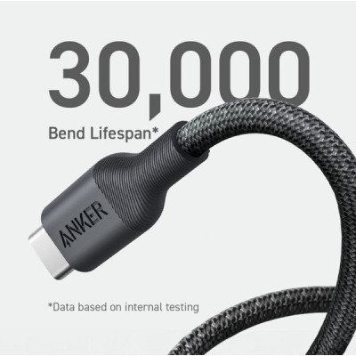 Дата кабель USB-C to USB-C 1.8m 140W bio-nylon 544 black Anker (A80F6H11) Вінниця - фото 2