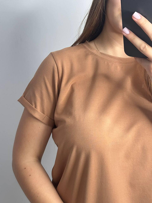 Базова футболка жіноча однотонна Рожевий S Харків - фото 3