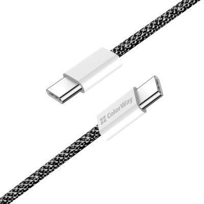 Дата кабель USB-C to USB-C 1.0m 60W 3.0А black ColorWay (CW-CBPDCC061-BK) Вінниця - фото 8
