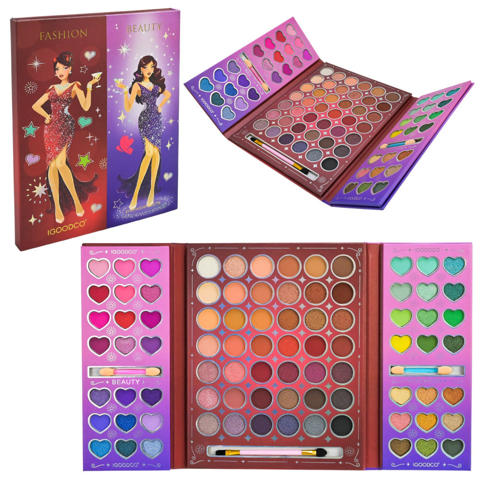 Детская палетка теней для век IG3078, 84 цвета, кисточка, аппликаторы Винница - изображение 5