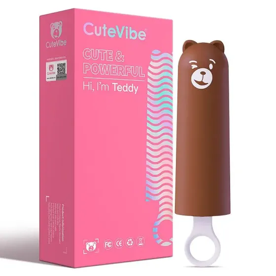 Вібратор CuteVibe Teddy Brown (Pink Dildo), реалістичний вібратор під виглядом морозива Львів