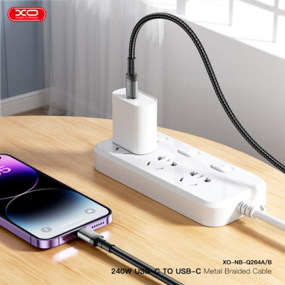 Дата кабель USB-C to USB-C 1.0m 240W black XO (NBQ264A_С_Black) Винница - изображение 7