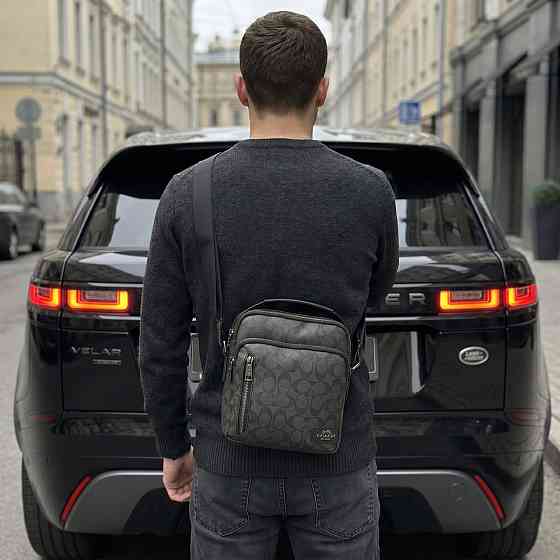 Мужская барсетка, сумка на плечо Coach (2515) серая Киев