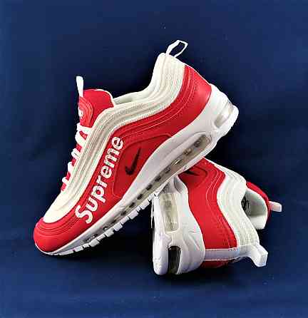 Кросівки Nike 97 Червоні SUPREME Чоловічі з Амортизацією Білі Найк (розміри: 41,42,45) Відео Огляд Дніпро