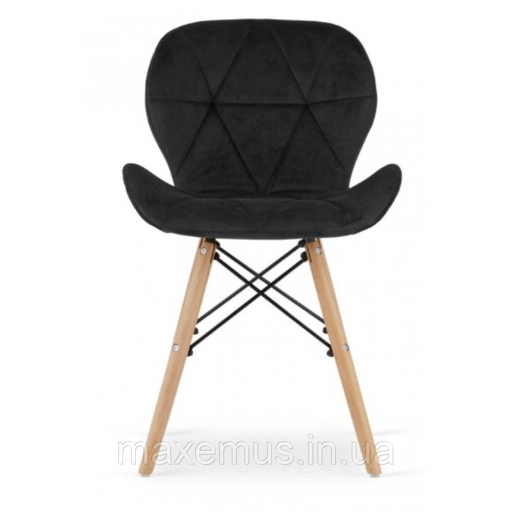 Кухонний стілець В-531 велюр м'який табурет на ніжках в вітальню обідній стілець на кухню чорний Мостиська - фото 3