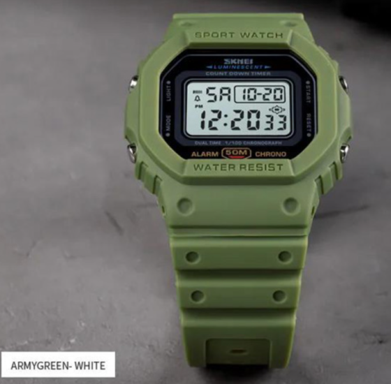 Часы наручные SKMEI 1628AGWT, ARMY GREEN-WHITE, 10255 Днепр