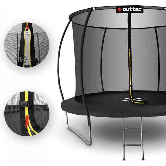 Батут OUTTEC Pumpkin з внутрішньою сіткою 12 футів 366 см чорний Київ