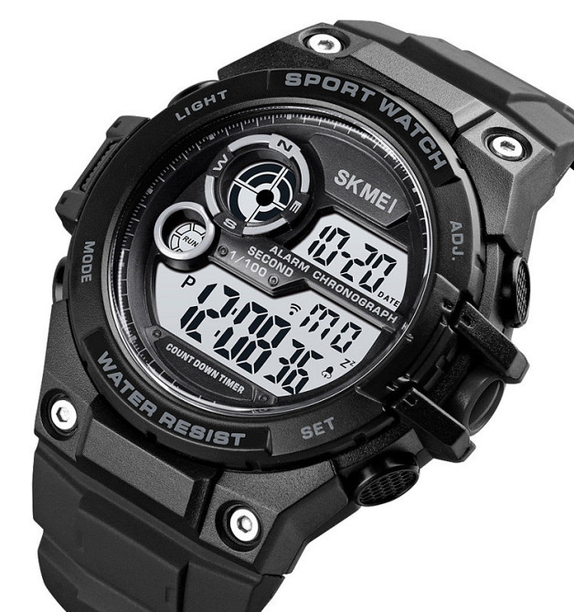 Чоловічий спортивний наручний годинник Skmei 1759 водонепроникні 10 АТМ (Чорні) Вінниця - фото 3