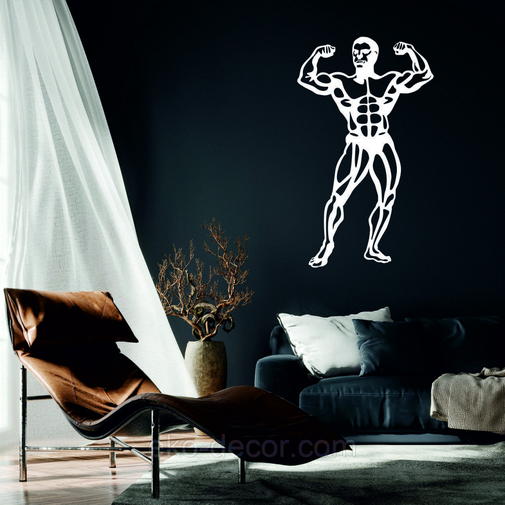 Декоративное настенное Панно «Бодибилдер», Декор на стену 50*29 см, Белый Киев - изображение 1