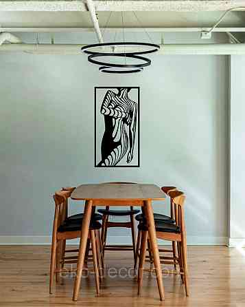 Декоративне настінне Панно «Сілует жінки», Декор на стіну 110*61 см, Чорний Київ