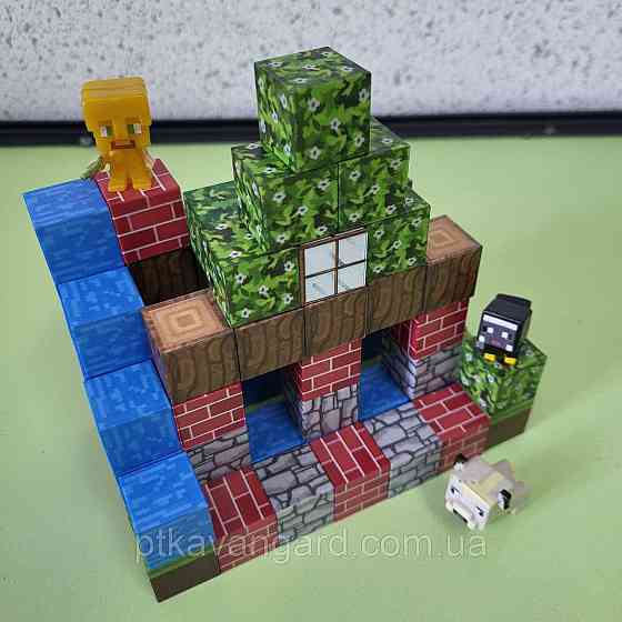 Конструктор магнітний майнкрафт будинок біля водоспаду 65 магнітних блоків Dream World LZCK 051 Хмельницький