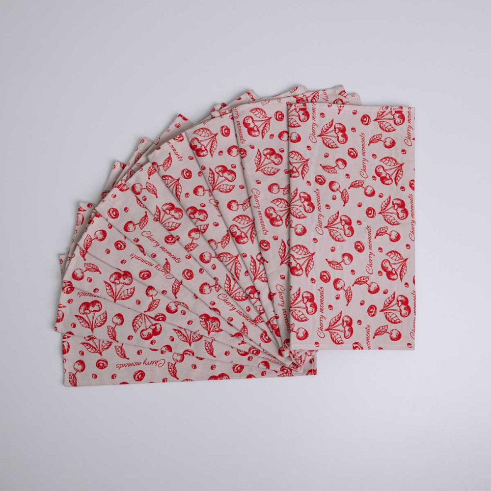 Набор махровых полотенец Вишня 40х60 см 10шт 300г/м2 GM Textile (Красный) Сумы - изображение 1