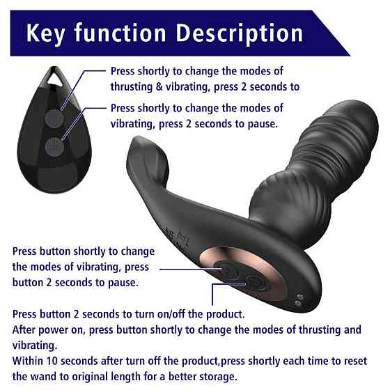 Масажер простати - Erospace Men’s Play Thrusting Prostate Massager B4 Sex Aura Київ