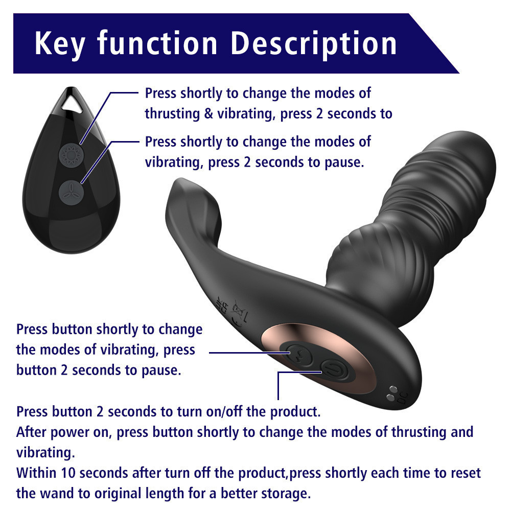 Масажер простати - Erospace Men’s Play Thrusting Prostate Massager B4 Sex Aura Київ - фото 6