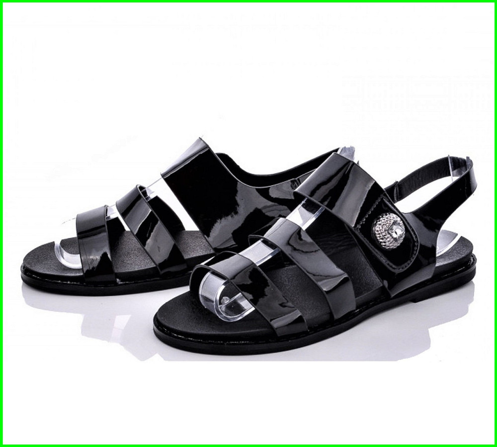 Жіночі Сандалії Босоніжки Чорні Літні Лакові (розміри: 37,38,39) — 8-61 Дніпро - фото 8