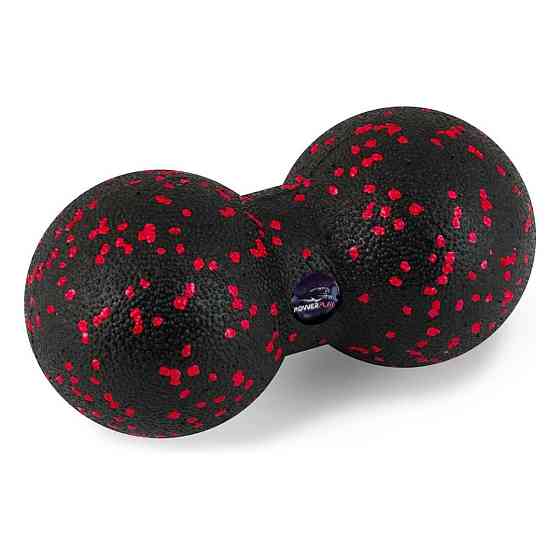 Масажний набір PowerPlay PP_4015 EPP Foam Roller Set 4in1 (2-ва роли + 2-ва м'ячі) Чорно-червоний Кам'янське