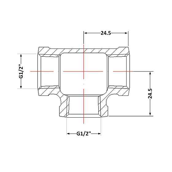 Трійник чавунний 1/2" ВР Київ