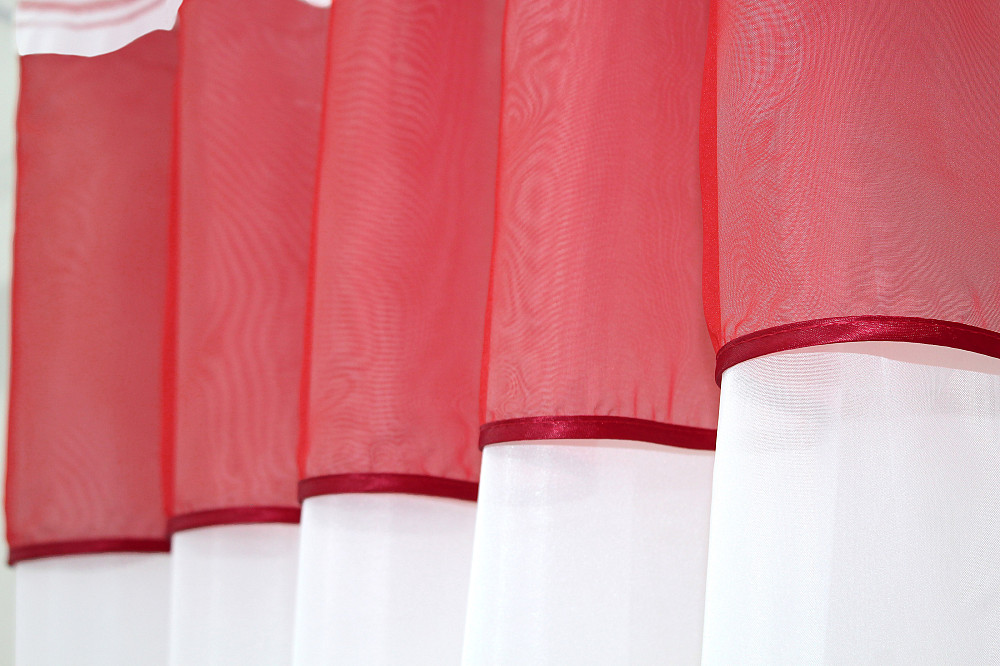 Кухонные шторы (280х170см) с ламбрекеном, на карниз 1-1,5м цвет красный с белым 00к 59-618 Киев - изображение 4