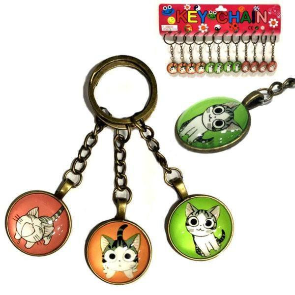 Брелок металевий круглий Котик 12 шт Київ - фото 1
