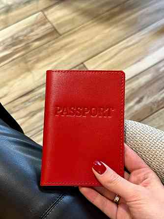 Кожаная обложка для паспорта с надписью 1940 Киев