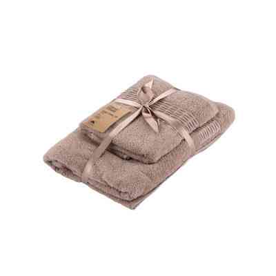 Рушник Ardesto набір махрових Lotus 2 шт 50х90 см індіго, 70х140см, 100% бавовна, беж (ART2357NS) Вінниця