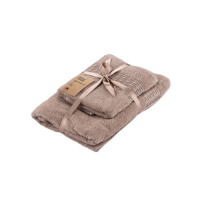 Рушник Ardesto набір махрових Lotus 2 шт 50х90 см індіго, 70х140см, 100% бавовна, беж (ART2357NS) Вінниця - фото 1