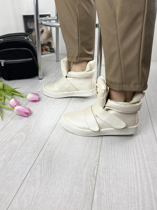 Gofc Снікерси жіночі Gofc бежеві еко-шкіра висота 13см подошва 3см 36р.(GF-JX29 1220) Коломыя - изображение 2