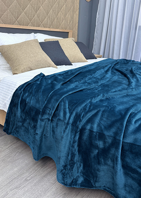 Плед класичний 200х220 см (+-5см) Синій (87-086) Київ - фото 5