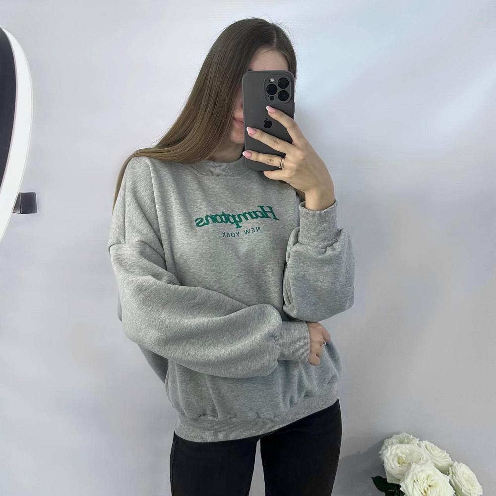 Женский теплый базовый оверсайз свитшот трехнитка на флисе + рибана Одесса - изображение 1