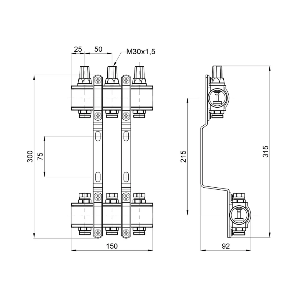 Колектор Thermo Alliance Forte 1" 3 виходи SF002W3 Київ - фото 13