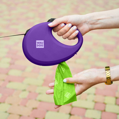 Поводок для собак WAUDOG R-leash с контейнером для пакетов S до 12 кг 3 м фиолетовый (26279) Винница - изображение 8