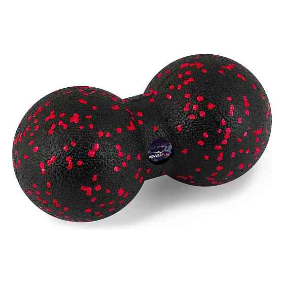 Масажний м'яч подвійний PowerPlay PP-4352 Epp foam peanut ball (d8*16cm.) Чорно/Червоний Кам'янське