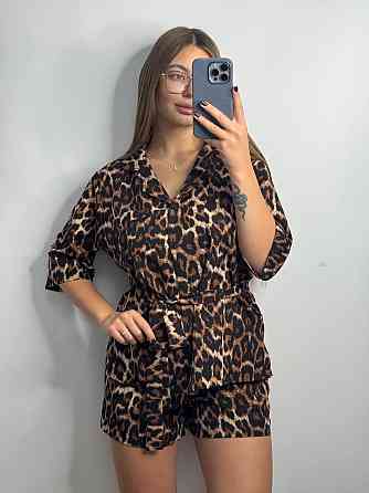 Жіночий літній костюм з штапель-шовку Коричневий M-L Харків