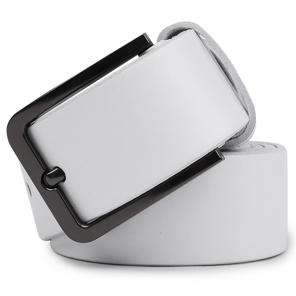 Гладкий строгий ремень унисекс Vintage 20714 Белый Киев - изображение 7