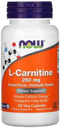 L-карнітин Now Foods L-Carnitine 250 мг 60 вегетаріанських капсул Київ