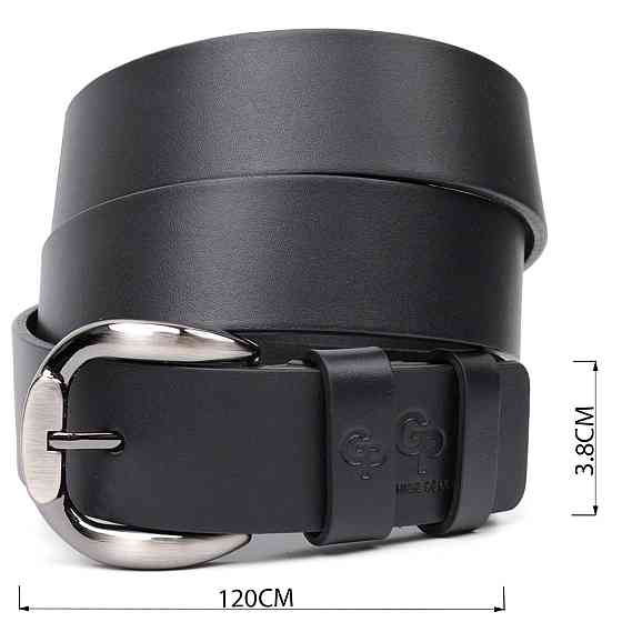 Люксовий ремінь під джинси з натуральної шкіри GRANDE PELLE 11691 Чорний Київ