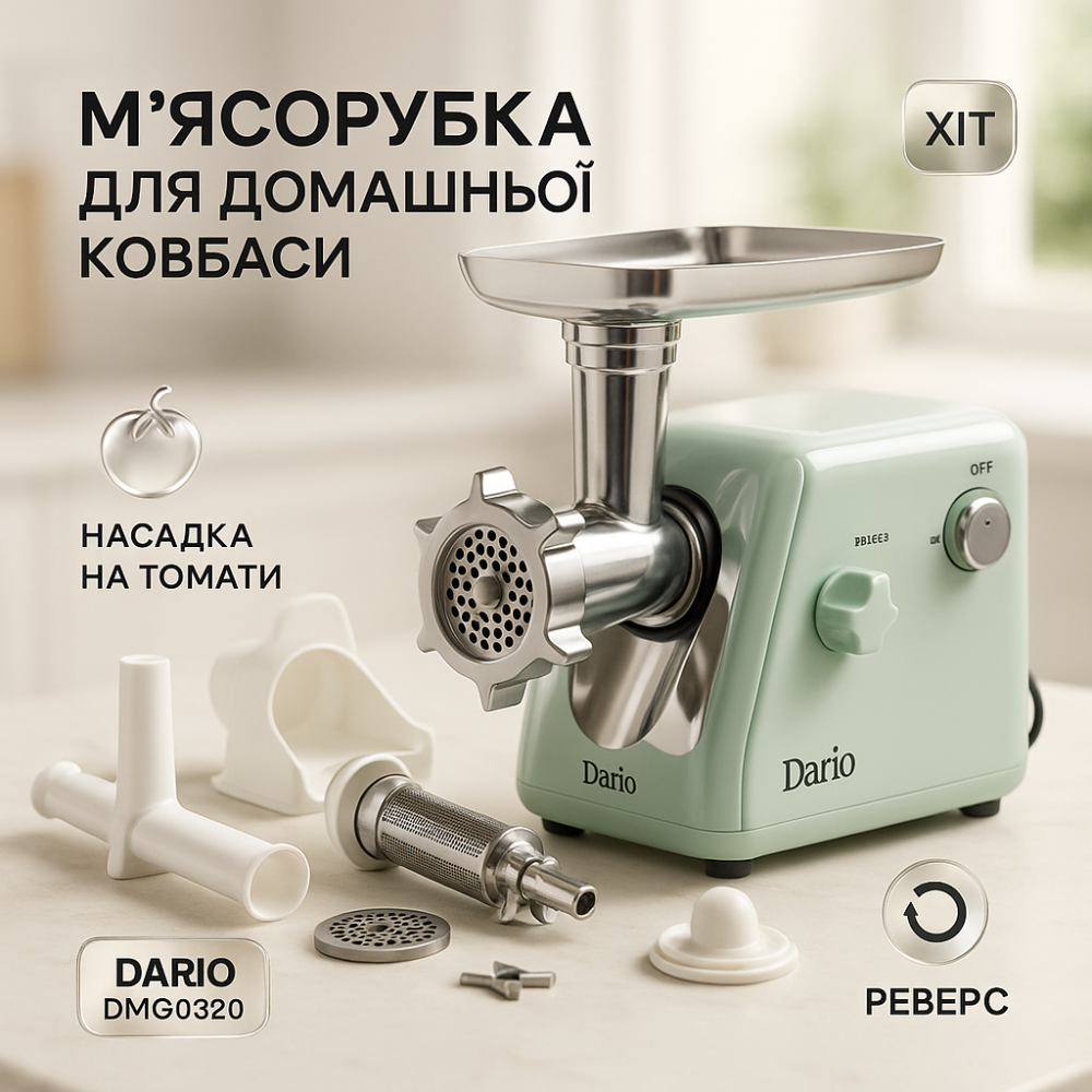 Професійна електрична м'ясорубка з соковижималкою, М'ясорубка з металевим корпусом HL-90 Львів - фото 12