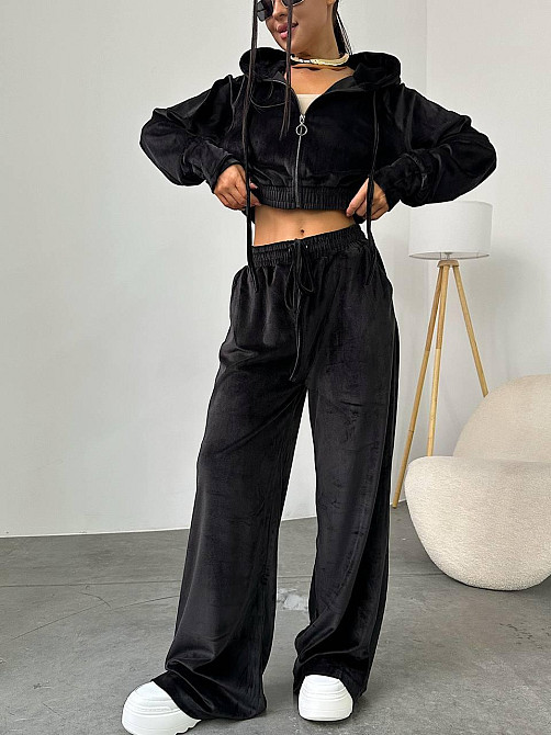 Женский мягкий и уютный плюшевый костюм: кофта и штаны турецкий велюр Одесса - изображение 1