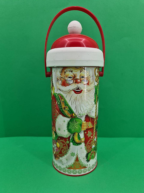 Новогодний тубус для конфет  средний /Дед Мороз и медвежонок(d-87*205mm) (1 шт) Харьков - изображение 4