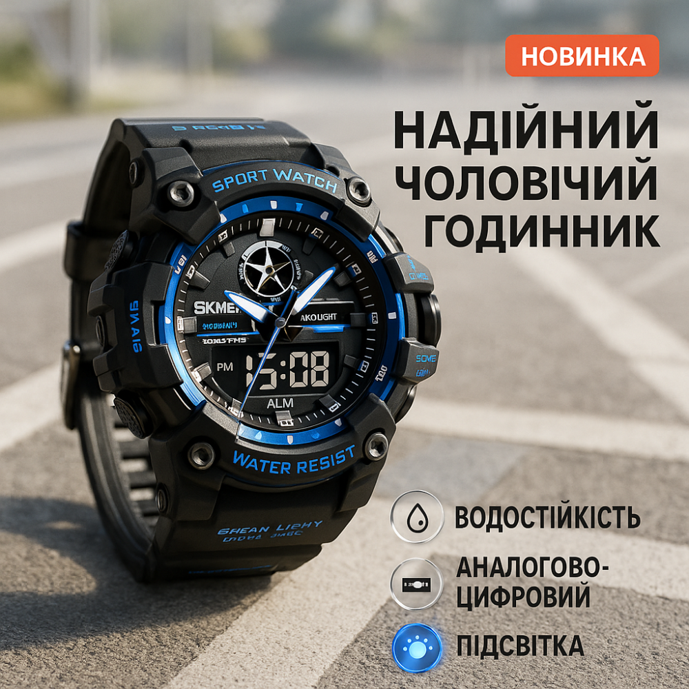 Спортивний годинник з секундоміром, Годинник військової тематики туристичний для виживання EX-18 Львів - фото 3