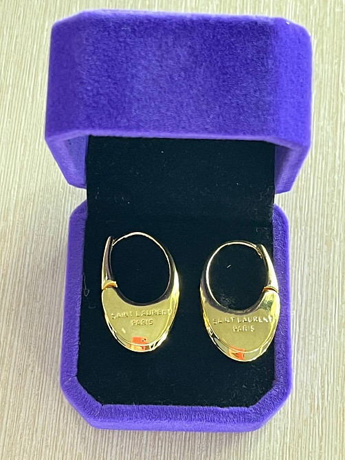 Сережки Saint Laurent позолота 18К Одеса - фото 4