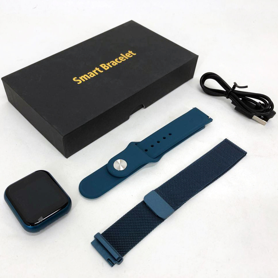 Smart Watch T80S, два браслета, температура тела, давление, оксиметр. Цвет: синий HY-44 Львов - изображение 17