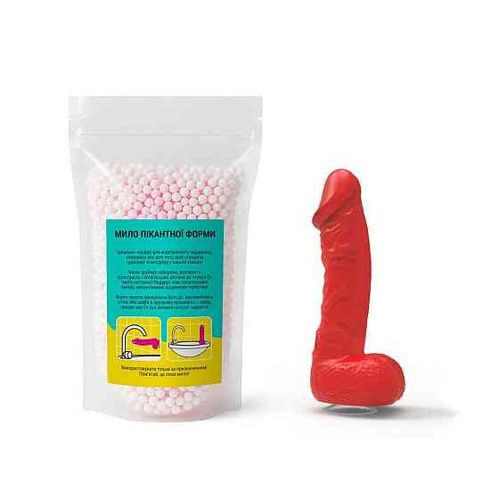 Крафтове мило-член із присоскою Чистий Кайф LARGE Red, натуральне Sex Aura Київ